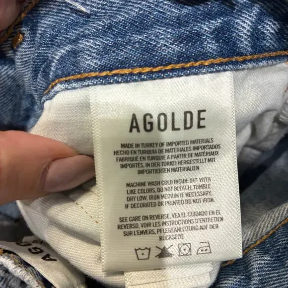 Agolde The 90's Pinch Waist Cropped Jeans Sz 26